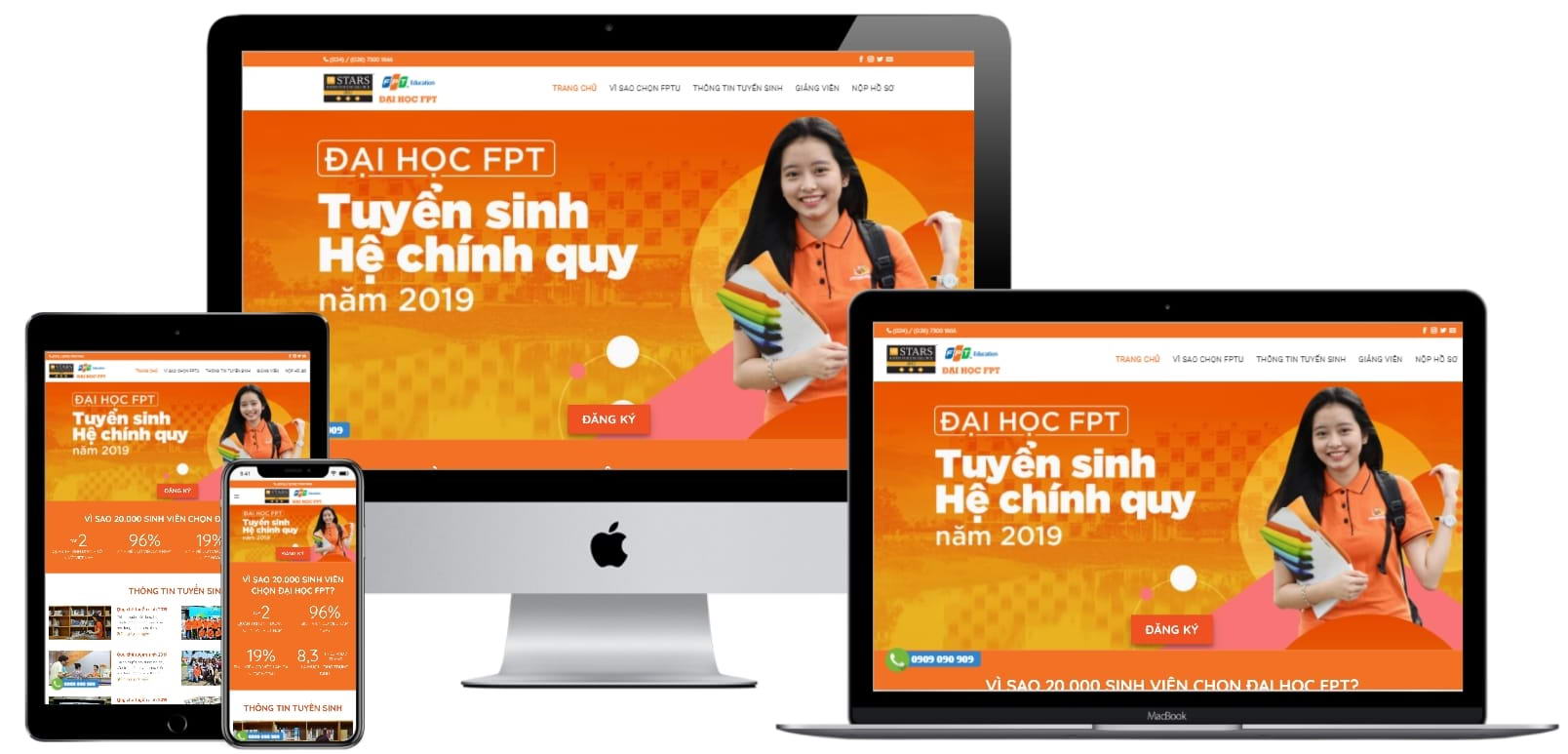 giao dien website tuyen sinh