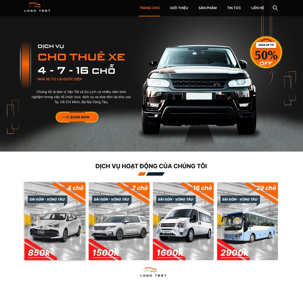thiet ke trang web xe du lich