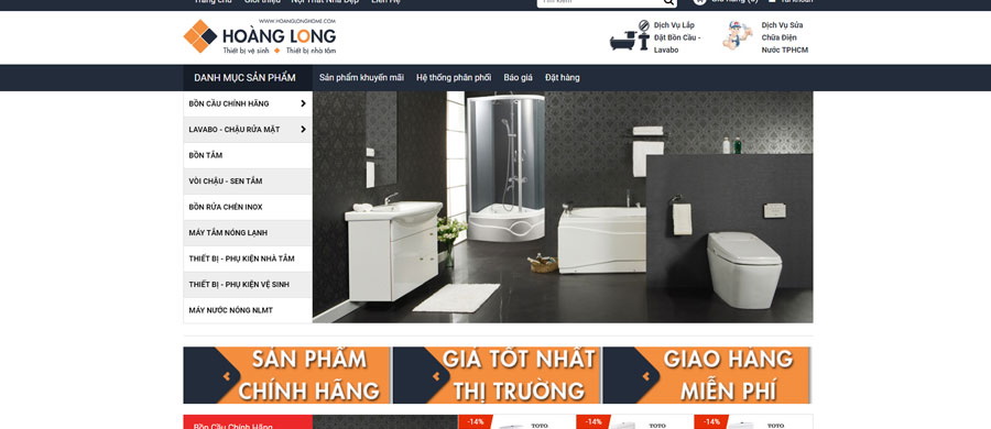 thiet ke web ban thiet bi ve sinh