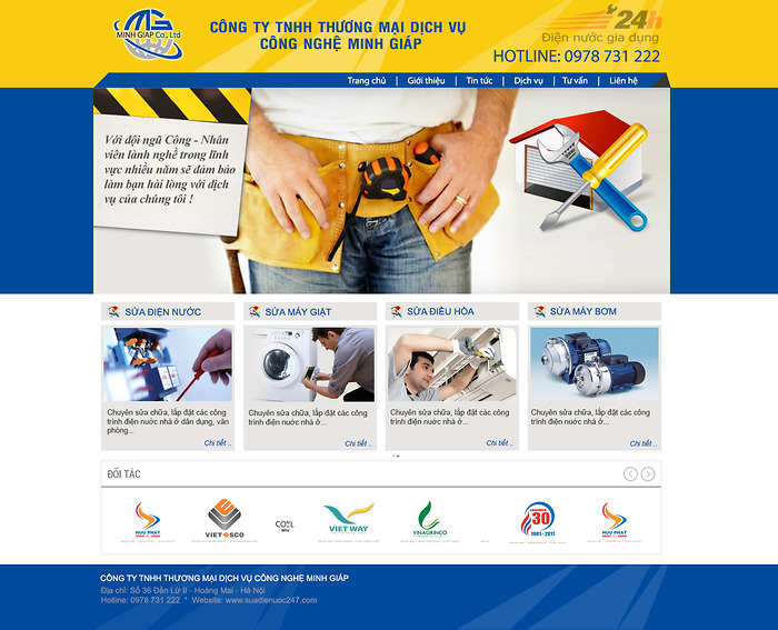 thiet ke web dich vu sua chua bao tri