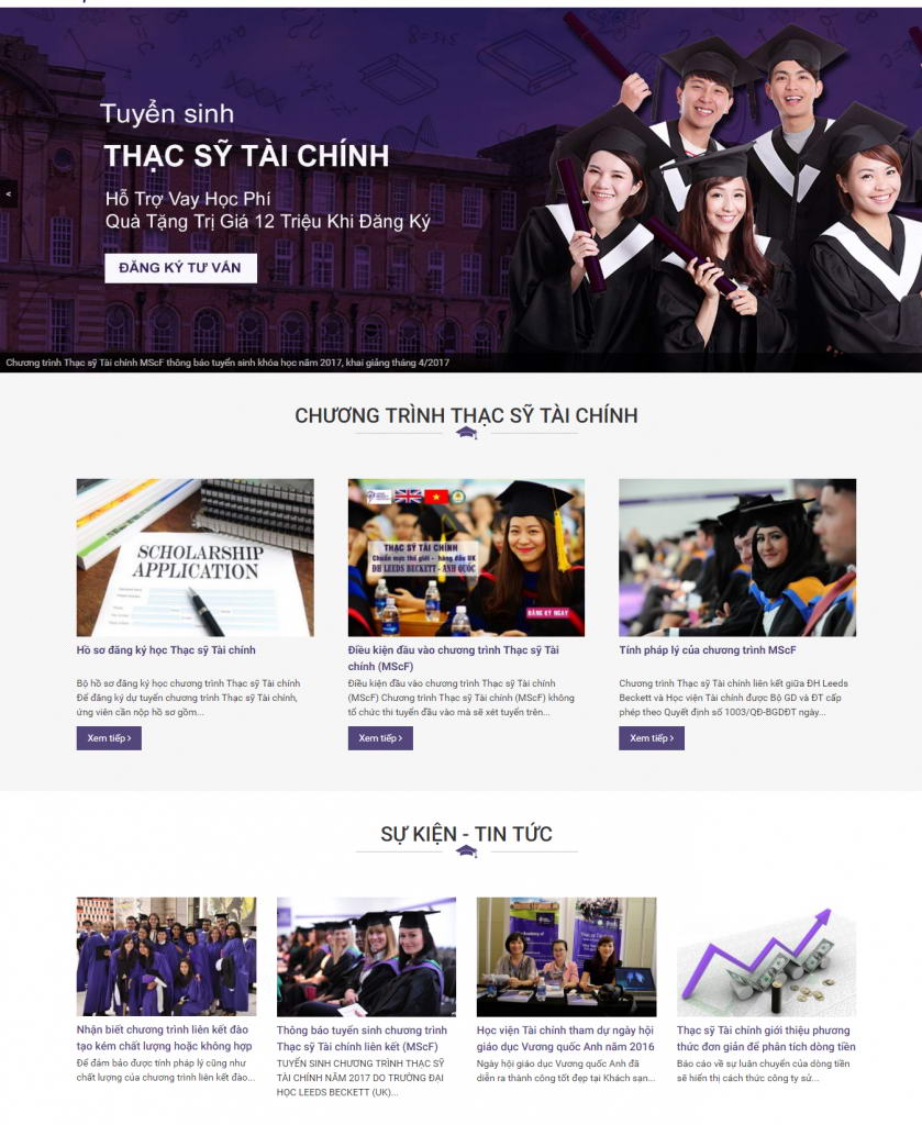 thiet ke web tuyen sinh