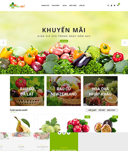 thiet ke website ban rau sach 1