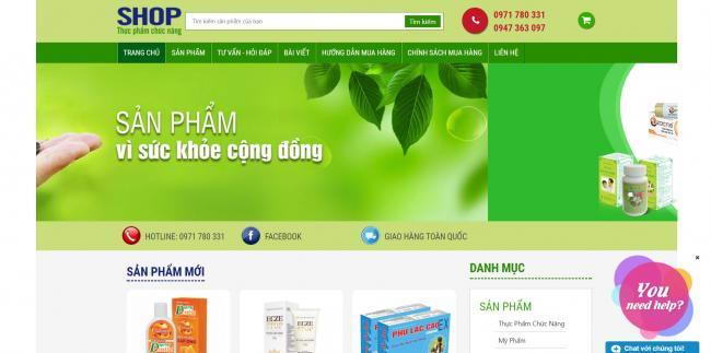 thiet ke website ban thuc pham chuc nang 1