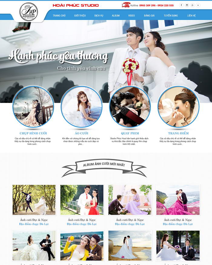 thiet ke website studio ao cuoi trangdiem co dau