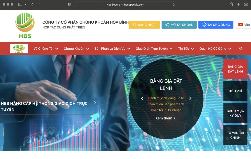 trang web chung khoan