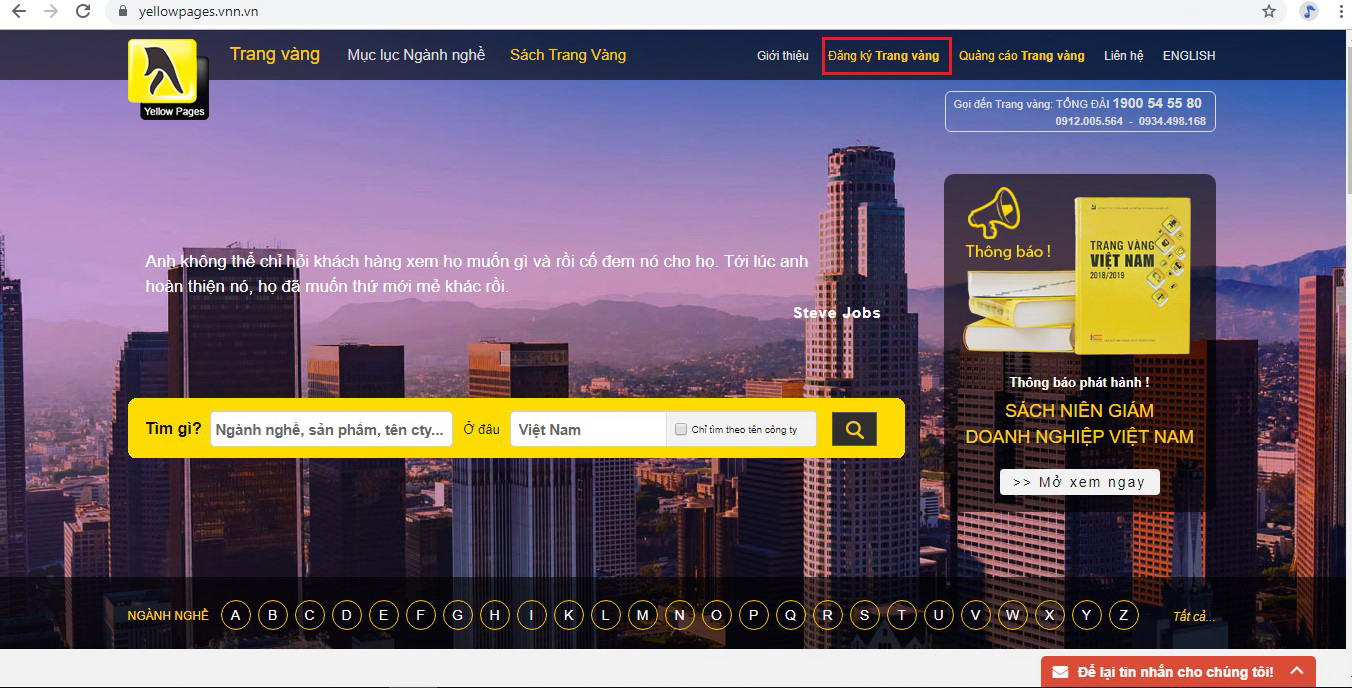 website trang vang