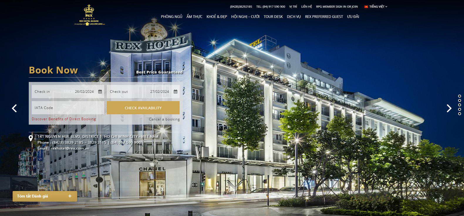 thiet ke website hotel dep
