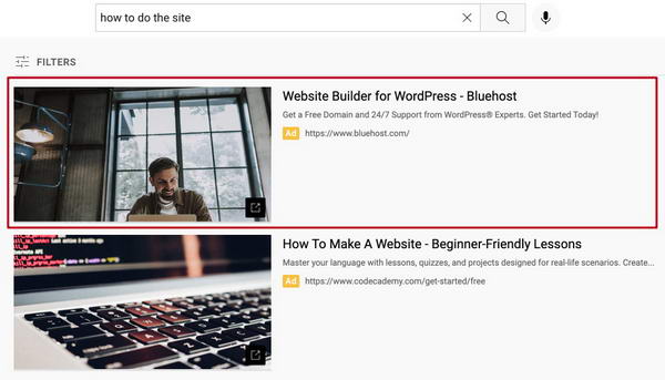 YouTube in feed video ads