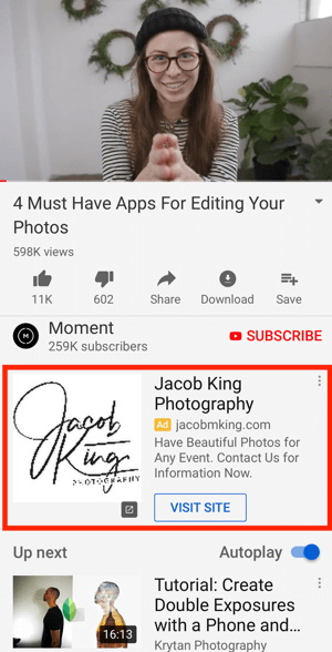 youtube trueview discovery ad