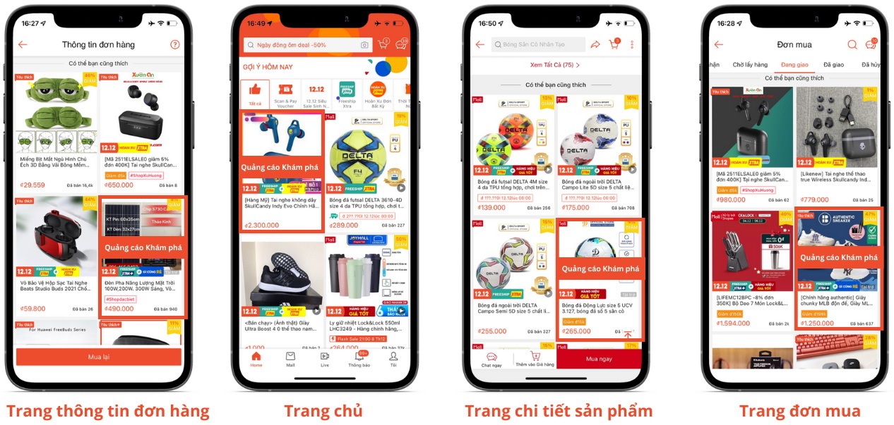 quang cao kham pha tren shopee