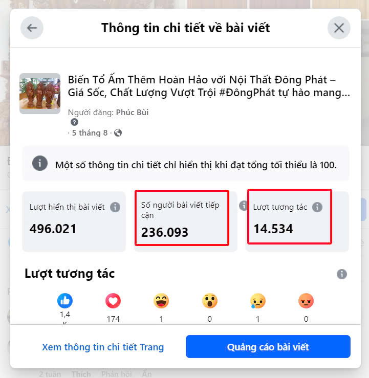 bao cao chi tiet ve quang cao facebook