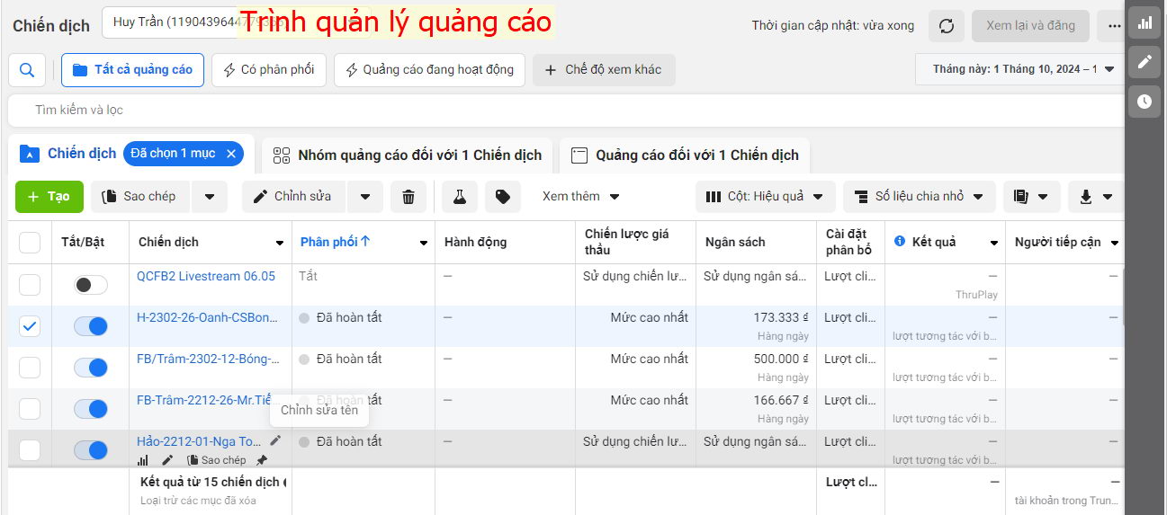 trinh quan ly quang cao