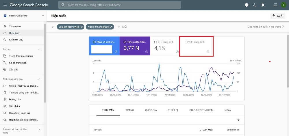 cong cu check thu hang tu khoa webmaster tool