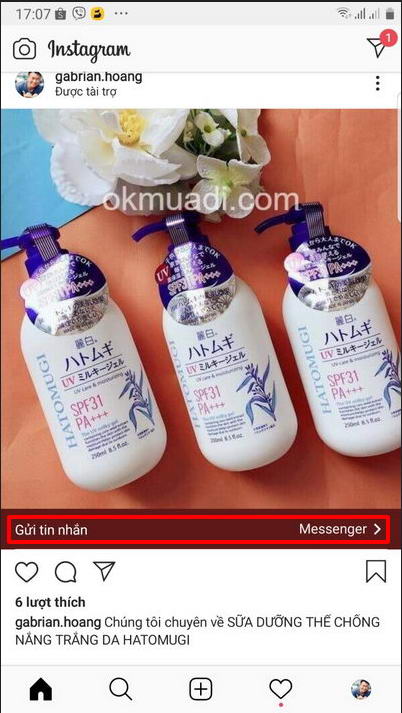 chay quang cao instagram